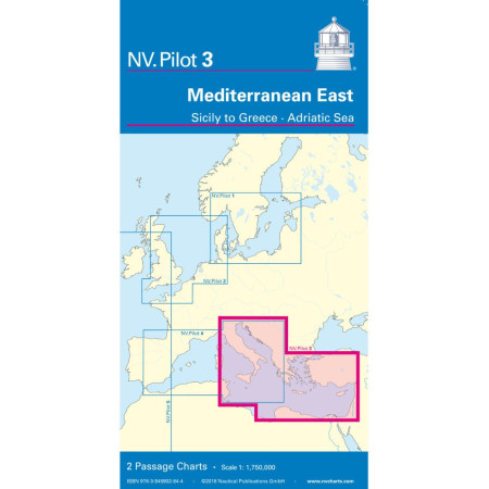 NV CHARTS Pilot 3 Carte marine Hauturière Mediterranée Est