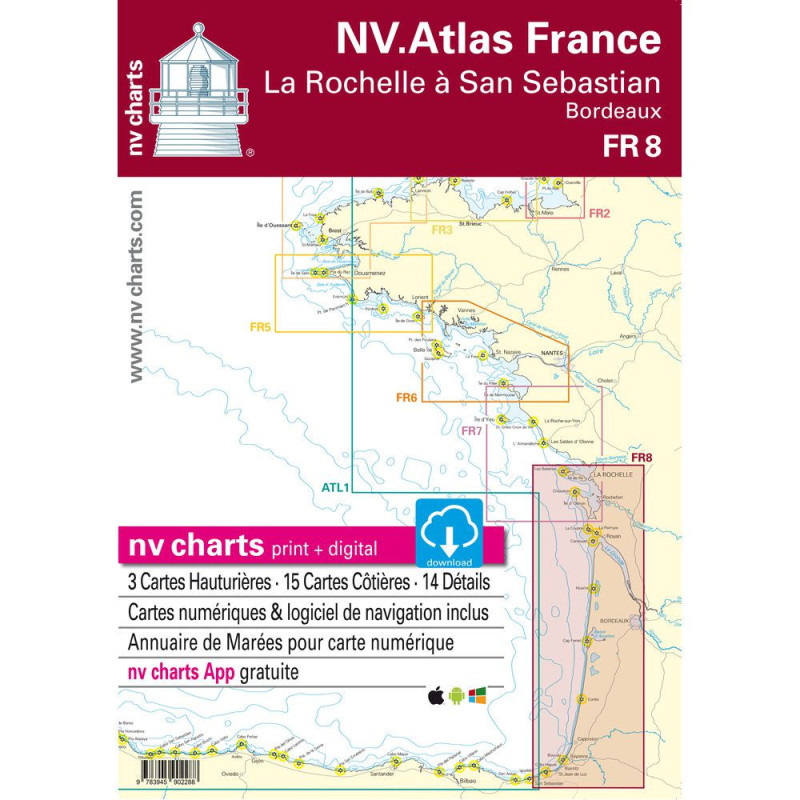 NV Charts Atlas La Rochelle à San Sebastian FR8