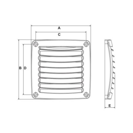 NUOVA RADE Grille aeration plastique blanche 118 x118 mmVRAC