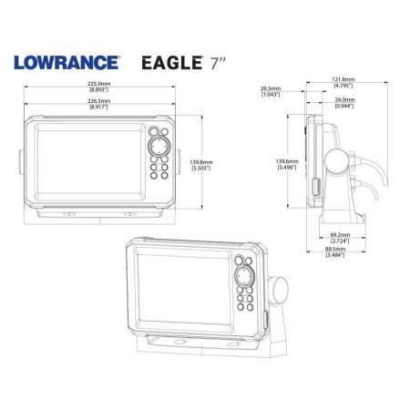 LOWRANCE SONDEUR/GPS EAGLE 7'' + sonde SplitShot HD