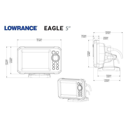 LOWRANCE SONDEUR/GPS EAGLE 5'' + Sonde HDI 50/200 KHz