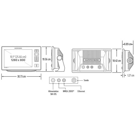 HUMMINBIRD COMBINÉ GPS  XPLORE 10 CHIRP MEGA SI SONDE TA