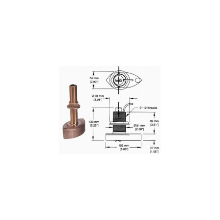FURUNO Sonde trav. bronze tri-fonction 600W 50/200 kHz
