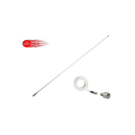 GLOMEX RA1225HP Vedette-2.4m-6db-fibre de verre-embase acier