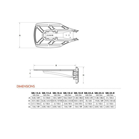 SEAVIEW Support voilier pour radômes de 49 à 61cm