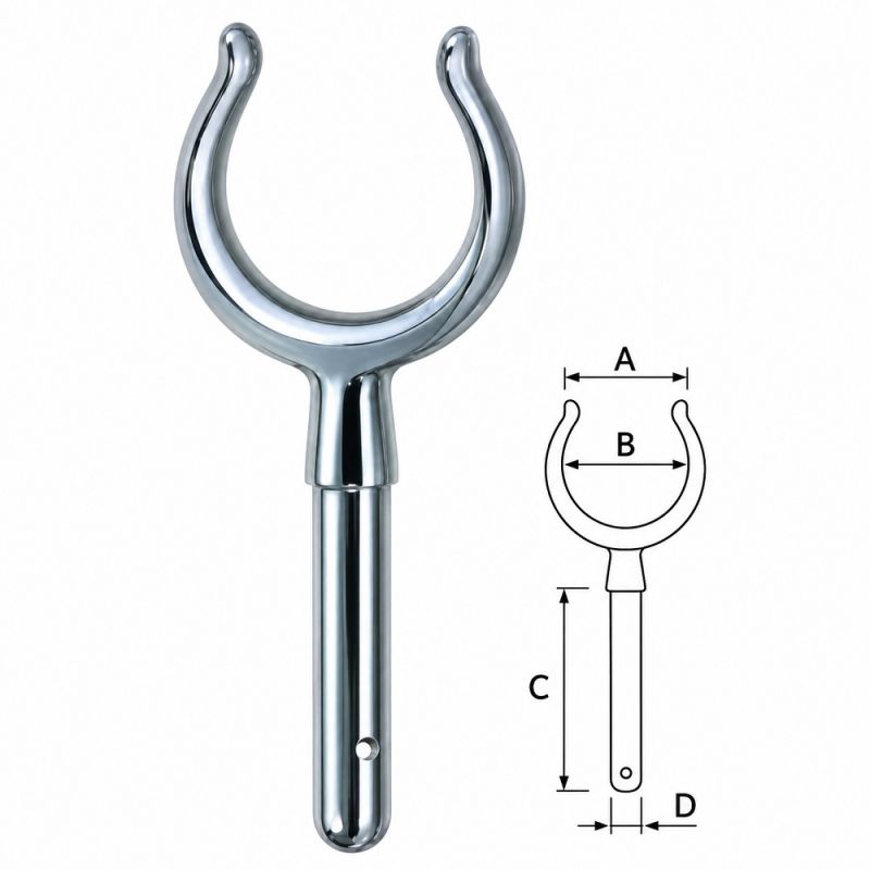 FORESTI Dame de nage laiton chromé Ø58mm tige 76x Ø14mm