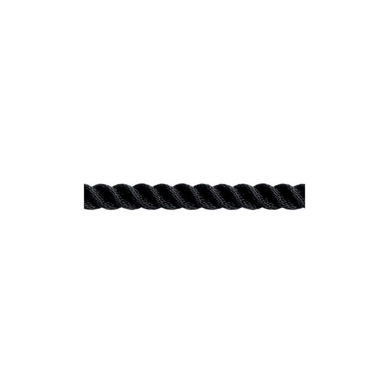 Cordage polyester amarrage 3 torons - Ø 16 mm - rupture 3580 kg - noir