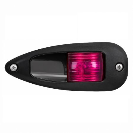 Feu babord rouge 112.5° à encastrer boitier noir 12m