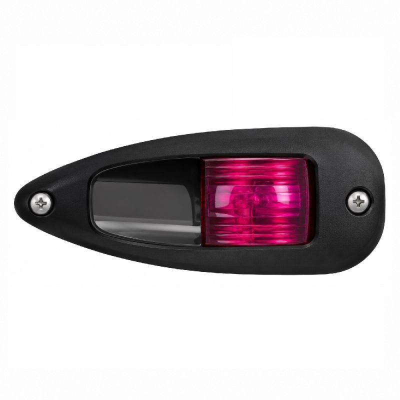 Feu babord rouge 112.5° à encastrer boitier noir 12m