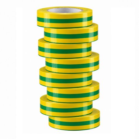 Ruban isolant - jaune / vert - Blister de 8